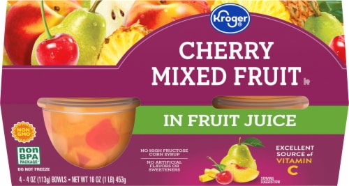Kroger® Cherry Mixed Fruit Cups in Juice Perspective: back