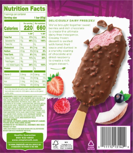 Simple Truth™ Dairy Free Chocolate Raspberry Flavored Frozen Dessert Bars