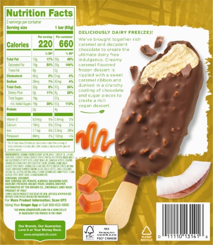 Simple Truth™ Dairy Free Sweet Caramel Frozen Dessert Bars Perspective: back