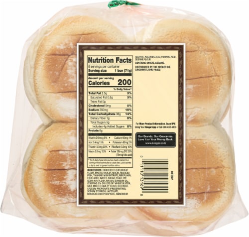 Western Hearth® Artisan Style White Hamburger Buns Perspective: back