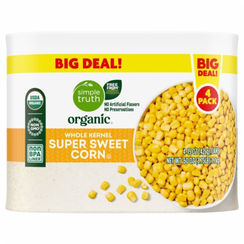 Simple Truth Organic® Whole Kernel Canned Corn Super Sweet BIG DEAL! Perspective: back