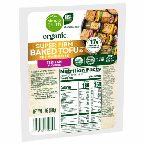 Simple Truth Organic® Super Firm Teriyaki Flavored Pre-Marinated Baked Tofu Perspective: back