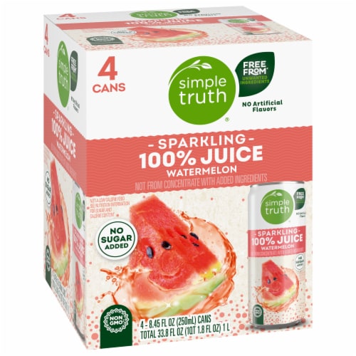 Simple Truth® Sparkling 100% Watermelon Juice Cans Perspective: back