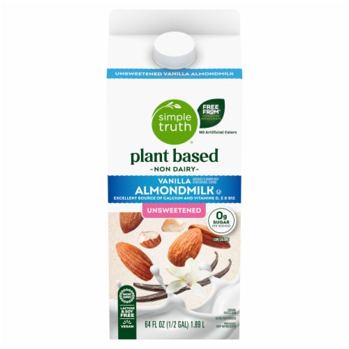 Simple Truth® Dairy Free Unsweetened Vanilla Almond Milk Half Gallon Perspective: back