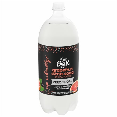 Big K® Grapefruit Citrus Zero Sugar Caffeine Free Soda Bottle Perspective: back