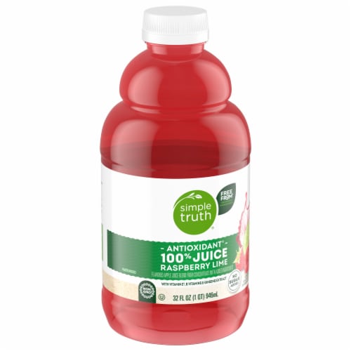 Simple Truth® Antioxidant Raspberry Lime 100% Juice Bottle Perspective: back
