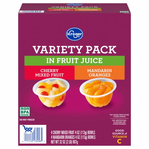 Kroger® Fruit Cups Two Flavor Variety Pack Perspective: back