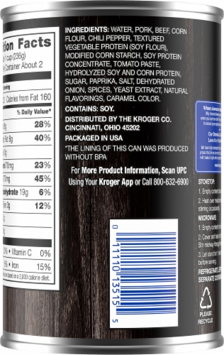 Kroger® Chili No Beans Perspective: back