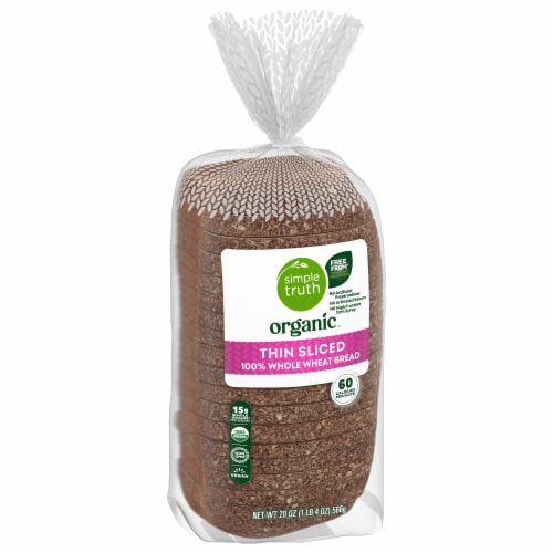 Simple Truth Organic® Thin Sliced 100% Whole Wheat Bread Perspective: back