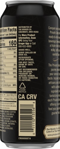 Private Selection® Vanilla Triple Espresso Energy Iced Coffee Can Perspective: back