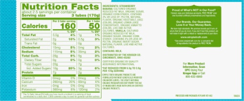 Simple Truth Organic® Strawberry Banana and Vanilla Yogurt Tubes Perspective: back