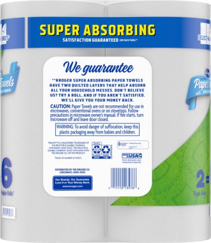 Kroger® Ultra Paper Towels Triple Rolls Perspective: back