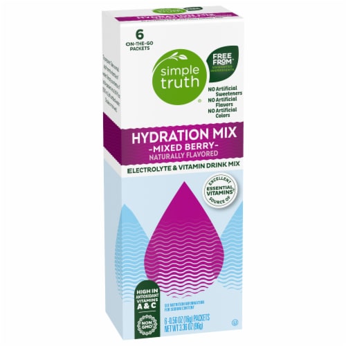 Simple Truth® Electrolyte Naturally Flavored Mixed Berry Drink Mix Packets Perspective: back