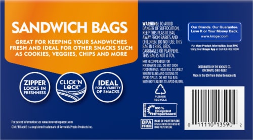 Kroger® Reclosable Sandwich Bag Perspective: back