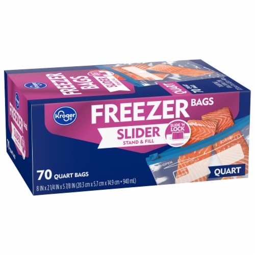 Kroger® Slider Reclosable Quart Freezer Bags Perspective: back