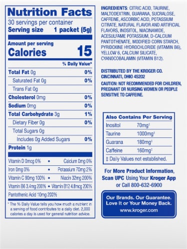 Kroger® Energy Mango Pineapple Drink Mix Perspective: back