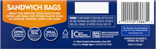 Kroger® Reclosable Sandwich Bags Perspective: back