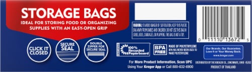 Kroger® Reclosable Quart Storage Bags Perspective: back