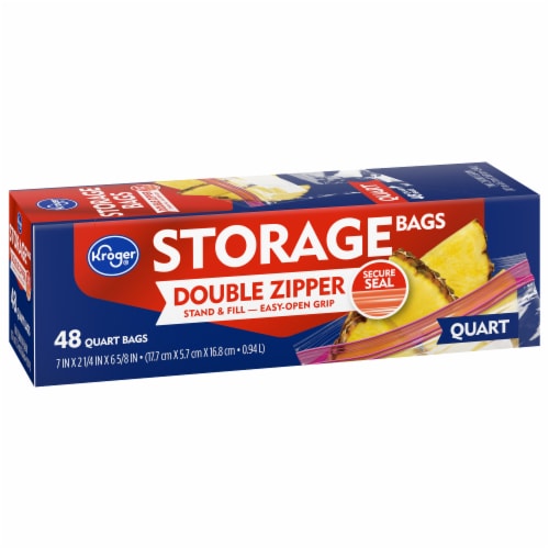Kroger® Double Zipper Reclosable Quart Storage Bags Perspective: back