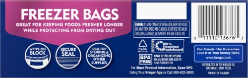 Kroger® Reclosable Quart Freezer Bags Perspective: back