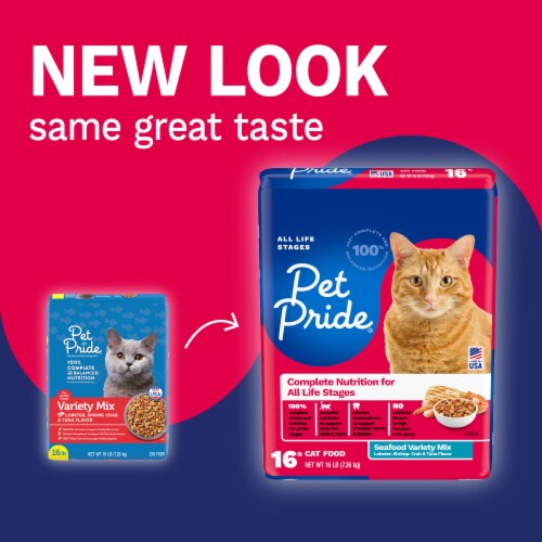 Pet Pride® Complete Nutrition All Life Stages Dry Cat Food Seafood Variety Mix Perspective: back