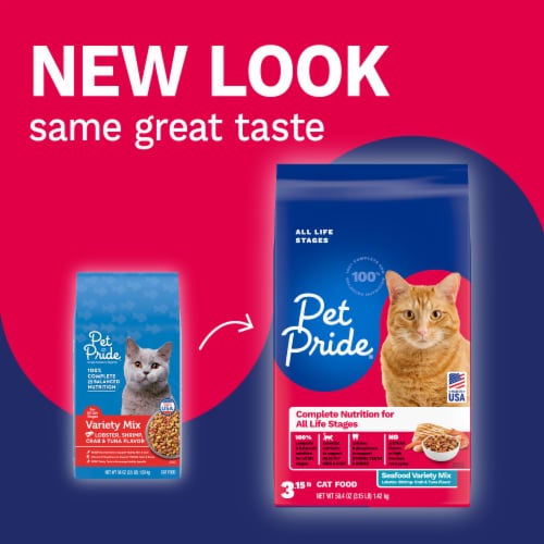 Pet Pride® Complete Nutrition All Life Stages Dry Cat Food Seafood Variety Mix Perspective: back