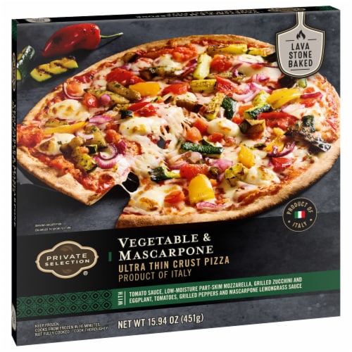 Private Selection® Vegetable & Mascarpone Ultra Thin Crust Frozen Pizza Perspective: back