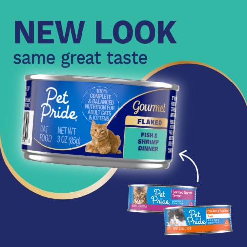 Pet Pride All Life Stages Wet Cat Food Fish Shrimp Dinner Flaked 3 ounces Fry s Food Stores