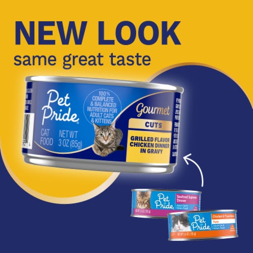 Pet Pride® All Life Stages Wet Cat Food Chicken Dinner in Gravy Cuts Perspective: back