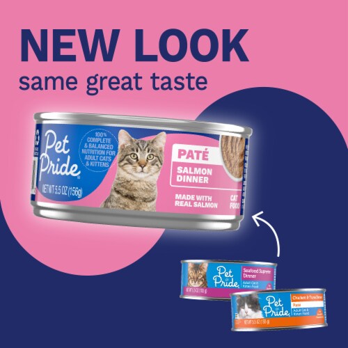 Pet Pride® All Life Stages Wet Cat Food Salmon Dinner Paté Perspective: back