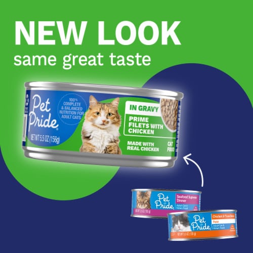 Pet Pride® Adult Wet Cat Food Prime Filets with Chicken in Gravy Perspective: back