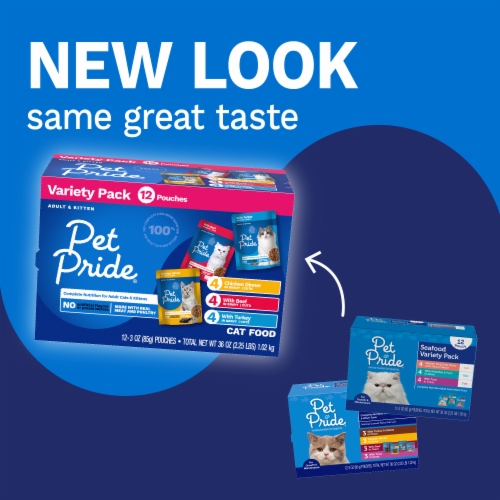Pet Pride® All Life Stages Wet Cat Food Variety Pack Pouches Perspective: back