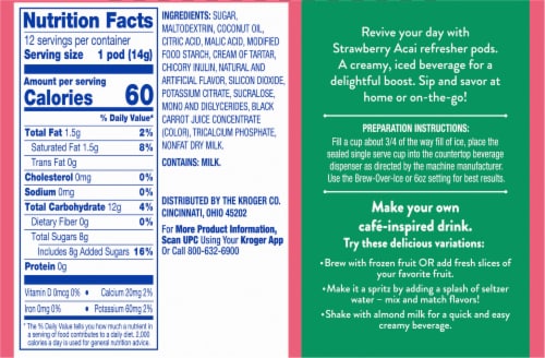 Kroger® Strawberry Acai Iced Refresher Pods Perspective: back