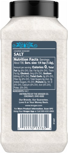 Kroger® Coarse Kosher Salt Perspective: back