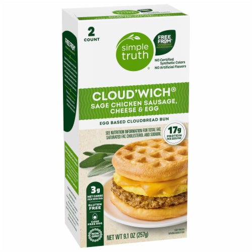 Simple Truth® Cloud'Wich® Sage Chicken Sausage Cheese & Egg Breakfast Sandwiches Perspective: back