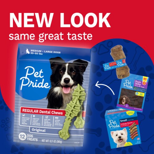 Pet Pride® Medium Large Dental Chews Dog Treats Original Perspective: back