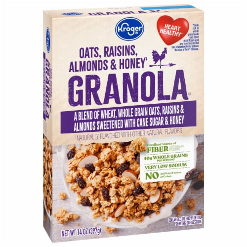 Kroger® Oats Raisins Almonds & Honey Granola Perspective: back