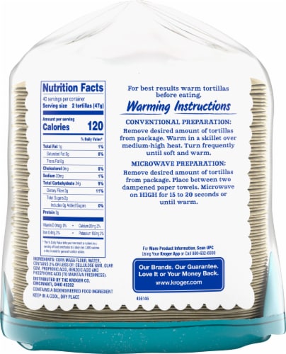 Kroger® Mercado White Corn Tortillas Perspective: back