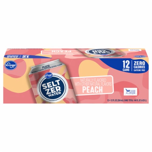 Kroger® Peach Seltzer Water Cans Perspective: back