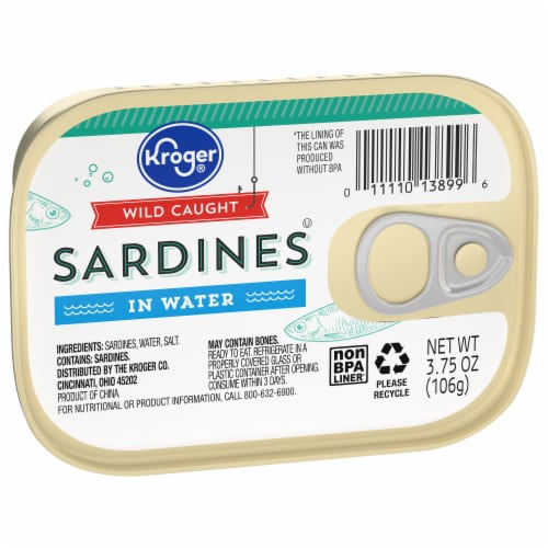 Kroger® Wild Caught Sardines in Water Perspective: back