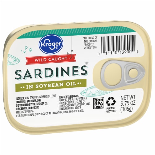 Kroger® Wild Caught Sardines in Soybean Oil Perspective: back