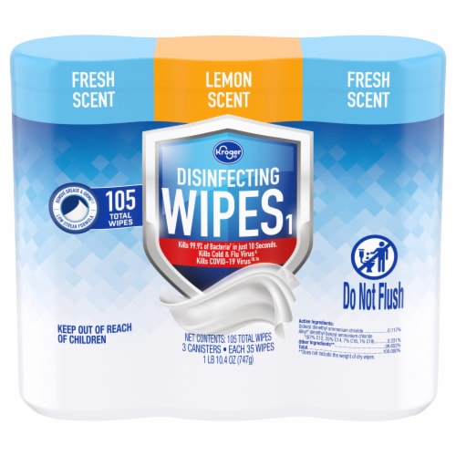 Kroger® Fresh Scent & Lemon Scent Disinfecting Wipes Multipack Perspective: back