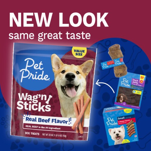 Pet Pride® Wag'n Sticks Dog Treats Real Beef Flavor Perspective: back