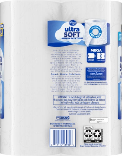 Kroger® Ultra Soft Premium Toilet Paper Mega Rolls Perspective: back