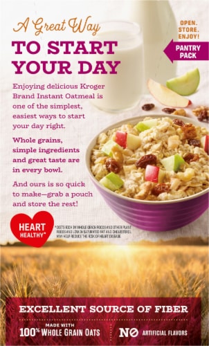 Kroger® Raisin Apple & Walnut High Fiber Instant Oatmeal Perspective: back