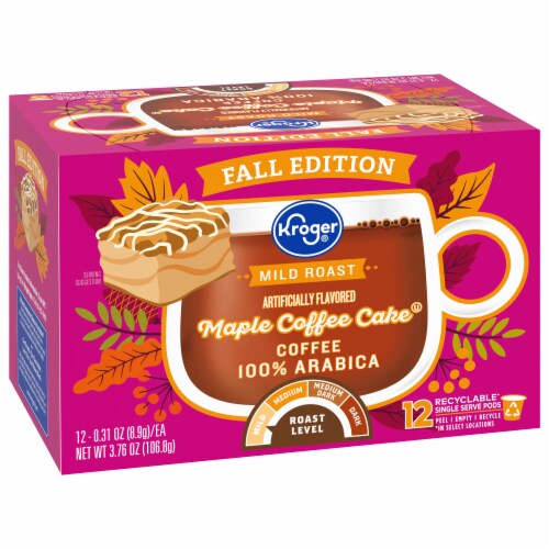 Kroger® Mild Roast Maple Coffee Cake Coffee Pods Perspective: back