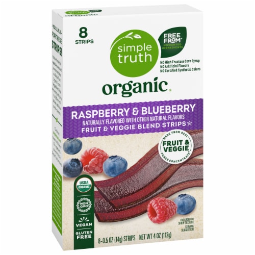 Simple Truth Organic® Raspberry & Blueberry Fruit & Veggie Strips Perspective: back