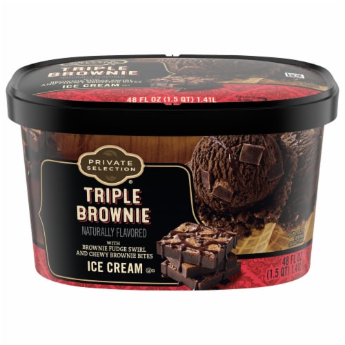 Private Selection® Triple Brownie Ice Cream Tub Perspective: back