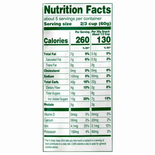 Simple Truth Organic® Oats Honey and Blueberry Granola Perspective: back