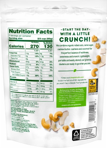 Simple Truth Organic® Cashew Coconut Granola Perspective: back